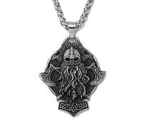 Ciondolo in rilievo con doppia ascia del guerriero, collana con amuleto con nodo celtico, collana da uomo pagano della mitologia norrena.