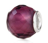Ciondolo in vetro di Murano lavorato a lume in argento Sterling 925, con pietra portafortuna per compleanno, anniversario, per braccialetti Pandora, Vetro Argento sterling Argento, vetro