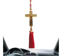Ciondolo in vetro per auto con nappa, ciondolo in vetro, ornamento per specchietto retrovisore auto con nappa, ciondolo per fortuna e prosperità, decorazione per interni auto per uomo e donna