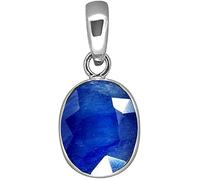 Ciondolo in zaffiro blu naturale di qualità Aaa++ da 2,00 ratti/1,45 carati, placcato in argento, certificato in laboratorio, qualità per uomini e donne, certificato B0BSCDD6RD