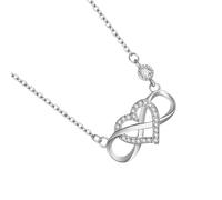 Ciondolo Infinity per le donne - Placcato in oro rosa, set di con collana di ciondoli, per gioielli con segno d'amore | Ciondolo con design a cuore collegato e scintilla