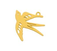 Ciondolo leggero traforato a forma di uccello liscio finitura elettrolitica fornitura di gioielli per artigianato creativo elegante ciondolo a forma di uccello, Misura unica, come descritto, come