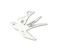 Ciondolo leggero traforato a forma di uccello liscio finitura elettrolitica fornitura di gioielli per artigianato creativo elegante ciondolo a forma di uccello, Misura unica, come descritto, come