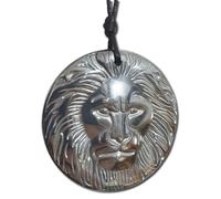 Ciondolo leone di Giuda ematite grande collana rasta gioielli e scatola...