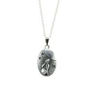 Ciondolo lepre che guarda la luna s925 collana catena argento Imbolc pagano w...