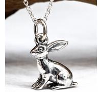 Ciondolo lepre in argento sterling 925 Moon Gazing Ostara gioielli...