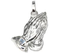 Ciondolo Mani Che Pregano Argento 925 24 X 14 Mm Gesù Argento Sterling Cristo