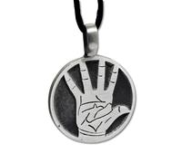 Ciondolo Mano della Fortuna Peltro Amuleto Palmistry Tarocchi Talismano...