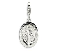 Ciondolo Medaglia Miracolosa .925 Argento Sterling Click On Amore La Vita