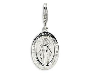 Ciondolo Medaglia Miracolosa .925 Argento Sterling Click On Amore La Vita