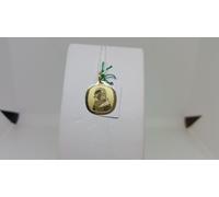 CIONDOLO MEDAGLIA SAN PIO INCISO IN ORO GIALLO 750 18KT 1 GRAMMI (5664)
