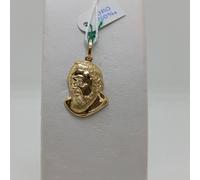 CIONDOLO MEDAGLIA VOLTO DI SAN PIO IN ORO GIALLO 750 18KT 2,1 GRAMMI (7427)