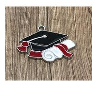 Ciondolo metallo TOCCO con PERGAMENA decorazione bomboniera LAUREA