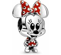 Ciondolo Minnie Mouse Disney in argento Sterling 925, compatibile con braccialetti Pandora e altri braccialetti a ciondolo britannici, Metallo