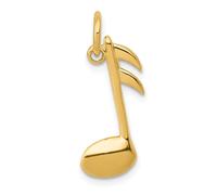Ciondolo Moda Design Nota Musicale In Oro Giallo 14K Lucido Per Collana