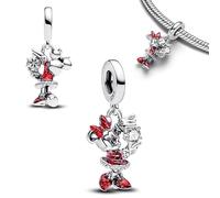 Ciondolo natalizio a forma di topo pattinaggio su ghiaccio, in argento 925, compatibile con ciondoli Pandora, Trollbeads, Chamilia, Biagi e molti altri braccialetti con ciondoli del Regno Unito.