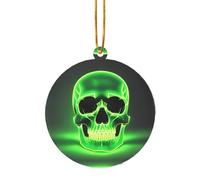 Ciondolo natalizio in acrilico a forma di teschio incandescente, regalo decorativo adatto per decorare un camino o un davanzale