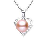 Ciondolo naturale della perla d'acqua dolce di cristallo dei monili delle donne per le donne collana di amore nuziale con la scatola Made in China