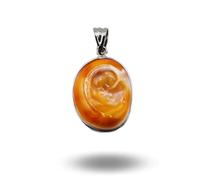 Ciondolo occhio di Santa Lucia montatura argento 925 pendente amuleto portafortuna gioiello artigianale unisex uomo donna