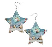 Ciondolo orecchini a forma di stella in pelle artificiale in pvc Lighthouse Beach