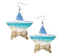 Ciondolo orecchini a forma di stella in pelle sintetica Ocean Beach Pvc
