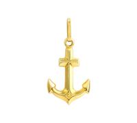Ciondolo oro 333 giallo lucido motivo ancora vera gioielleria collana 8 carati