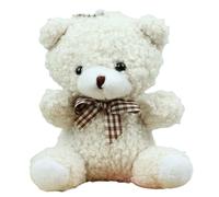 Ciondolo orsetto di peluche bianco 8 cm