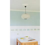 Ciondolo Ovale Made By Hand in Lampadario Bianco Perla Ø45