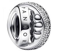 PANDORA Ciondolo 792317C01 con logo e pavé