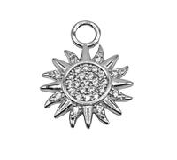 Ciondolo pendente Sole Grande strass in argento 925 - Collezione Hoops