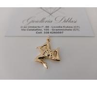 CIONDOLO PENDENTE TRINACRIA SICILIANA IN ORO GIALLO 18 KARATI 750% Made In Italy