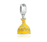 Ciondolo per abito Belle La Bella e la Bestia in argento sterling 925 compatibile con ciondoli, Trollbeads, Chamilia, Biagi e molti altri braccialetti con ciondoli del Regno Unito.