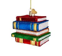 Ciondolo per albero di Natale 2D, decorazione per albero di Natale, decorazione personalizzata, per gli amanti dei libri, per il divertimento, il libro di Natale in acrilico legge