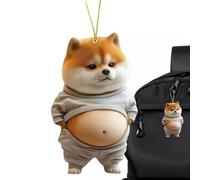 Ciondolo per auto a cane grasso, ornamento per auto a cane grasso,Ornamento di retrovisore AUTORORI Dog Funny | Caspilo specchio retrovisore del veicolo, accessori per lo stile interno automatico 2D A