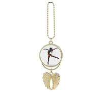 Ciondolo per auto a forma di ballerina, ornamento da appendere allo specchietto retrovisore, decorazione per auto per specchietto retrovisore, portachiavi in stile dorato