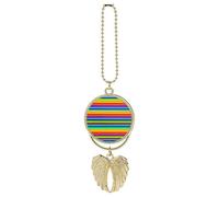 Ciondolo per auto con motivo arcobaleno, ornamento da appendere allo specchietto retrovisore, decorazione per auto per specchietto retrovisore, portachiavi in stile dorato