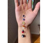 Ciondolo per auto malocchio, accessorio per la decorazione dell'auto, perline blu malocchio per protezione e felicità, ciondoli a forma di quadrifoglio, adatto per specchietto retrovisore auto