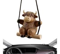 Ciondolo per auto oscillante, decorazione a specchio a forma di mucca, ornamento per auto, da appendere, per SUV, camper, berlina, camion, interni, casa, finestra