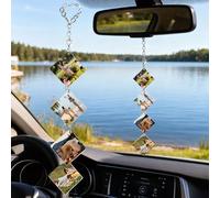 Ciondolo per Auto Personalizzata con Foto, Ornamento per Specchietto Retrovisore Auto Personalizzati, Accessori Decorazioni Ciondolo per Specchietto Retrovisore, Regalo per Uomini e Donne