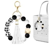 Ciondolo per borsa tote compatibile con gli accessori per borse Bogg, portachiavi da spiaggia in silicone con perlina, nappa personalizzata, per borse da donna e ragazze, per borsette, chiavi dell'au