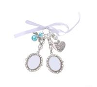 Ciondolo per bouquet da sposa, con perline a forma di cuore, realizzato a mano, in argento, per bouquet di nozze, decorazione per la sposa (3)