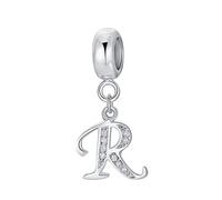 Ciondolo per charm in argento Sterling 925 con lettera dell'alfabeto R, per anniversario, per braccialetti charm Pandora