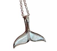 Ciondolo per collana in madreperla con coda di balena in argento sterling...