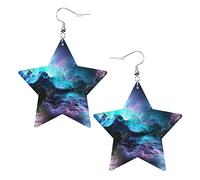 Ciondolo per orecchini a forma di stella in pelle sintetica 3D Universe Space Pvc