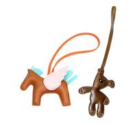 Ciondolo Per Orso Da 1 Pezzo E Ciondolo A Cavallo Da 1 Pezzo, Ciondolo Cartone Animato Carino, Ciondoli In Pelle Pu, Accessori Per L'Imballaggio.