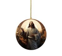Ciondolo per presepe di Natale, in acrilico 2D, decorazione religiosa, decorazione natalizia, per casa, giardino, albero, vacanze, libreria, interni auto, maniglia e rami