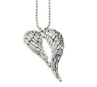 Ciondolo per Specchietto Retrovisore Auto, Decorazione Ali d'Angelo in Argento, Ornamento Appeso per Specchietto Interno, Accessorio Decorativo per Interni Auto come Portafortuna Regalo