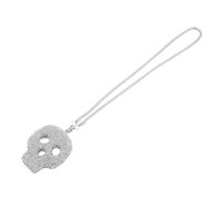 Ciondolo per Specchietto Retrovisore Auto Strass Bianco | Argilla e Base in Metallo Opaco, Cinghia Regolabile Lunga, Effetto Lucido e Finitura Minimal