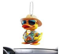 Ciondolo per specchietto retrovisore - ornamento per specchietto retrovisore auto 2D acrilico giallo anatra | ciondolo a forma di animale per portachiavi borsa zaino donne uomini bambini