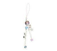 Ciondolo per telefono, meduse, cinturino con stella di cristallo e frangia - perline Y2K Cartoon ornamento fatto a mano gancio | rosa carino anime estetico gioielli accessori/decorazioni per